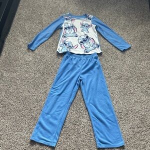 Disney Blue Pajama Set with Cartoon Characters